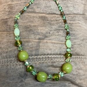 Beautiful green beaded Swarovski crystal necklace.